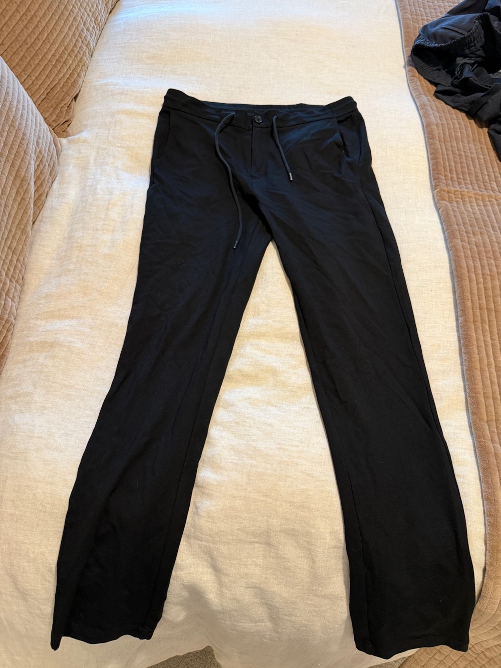 Men's Patrick Assaraf Black Drawstring Lounge Pants